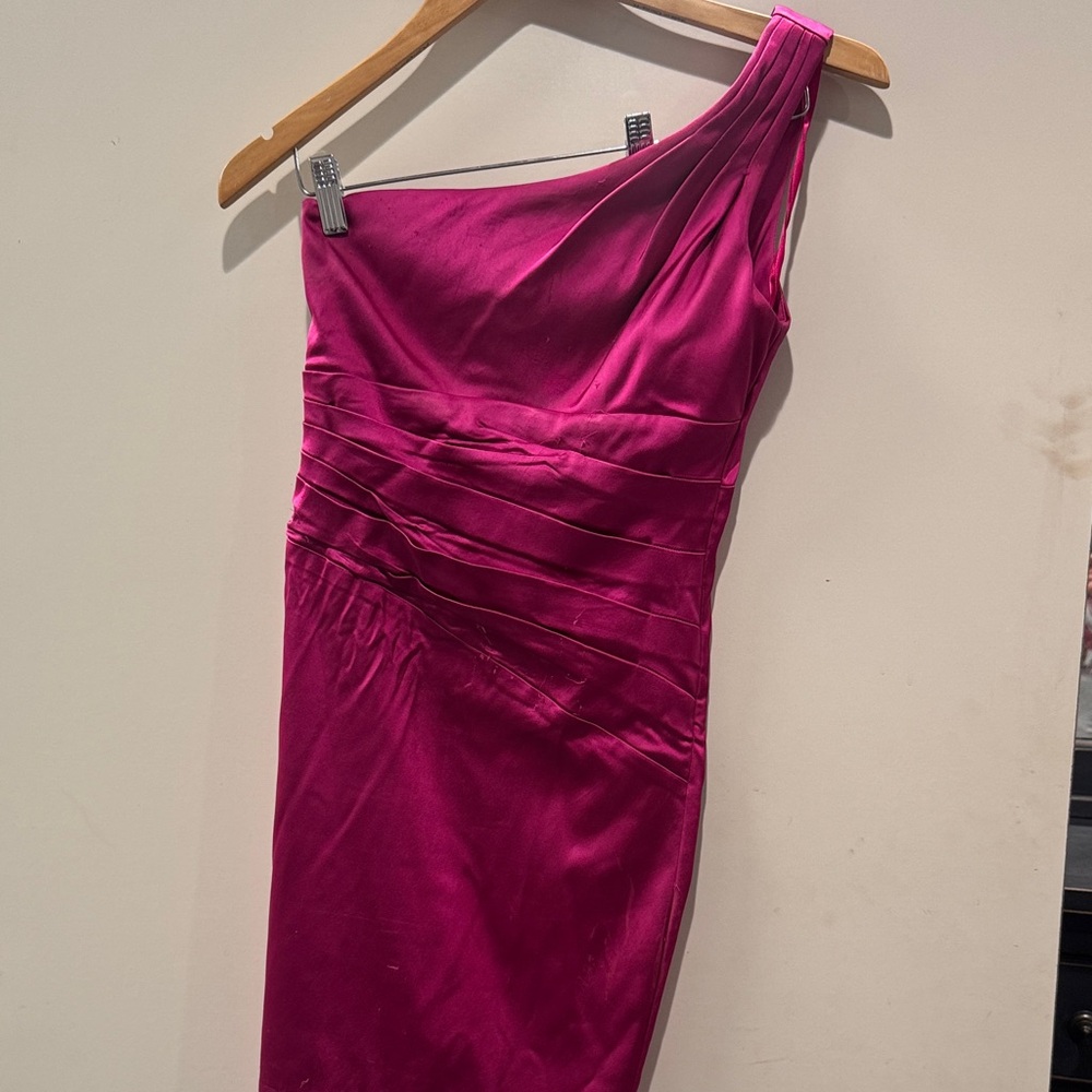 Cache Vibrant Magenta One-Shoulder Dress